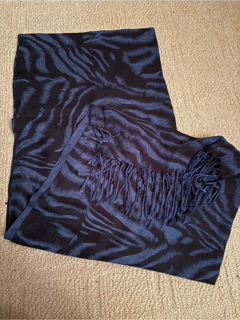 Navy Blue Tiger print scarf